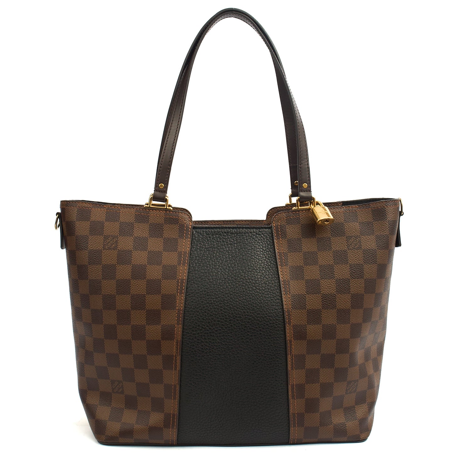 Louis Vuitton Tote Jersey in Damier Ebene, Canvas — Top View