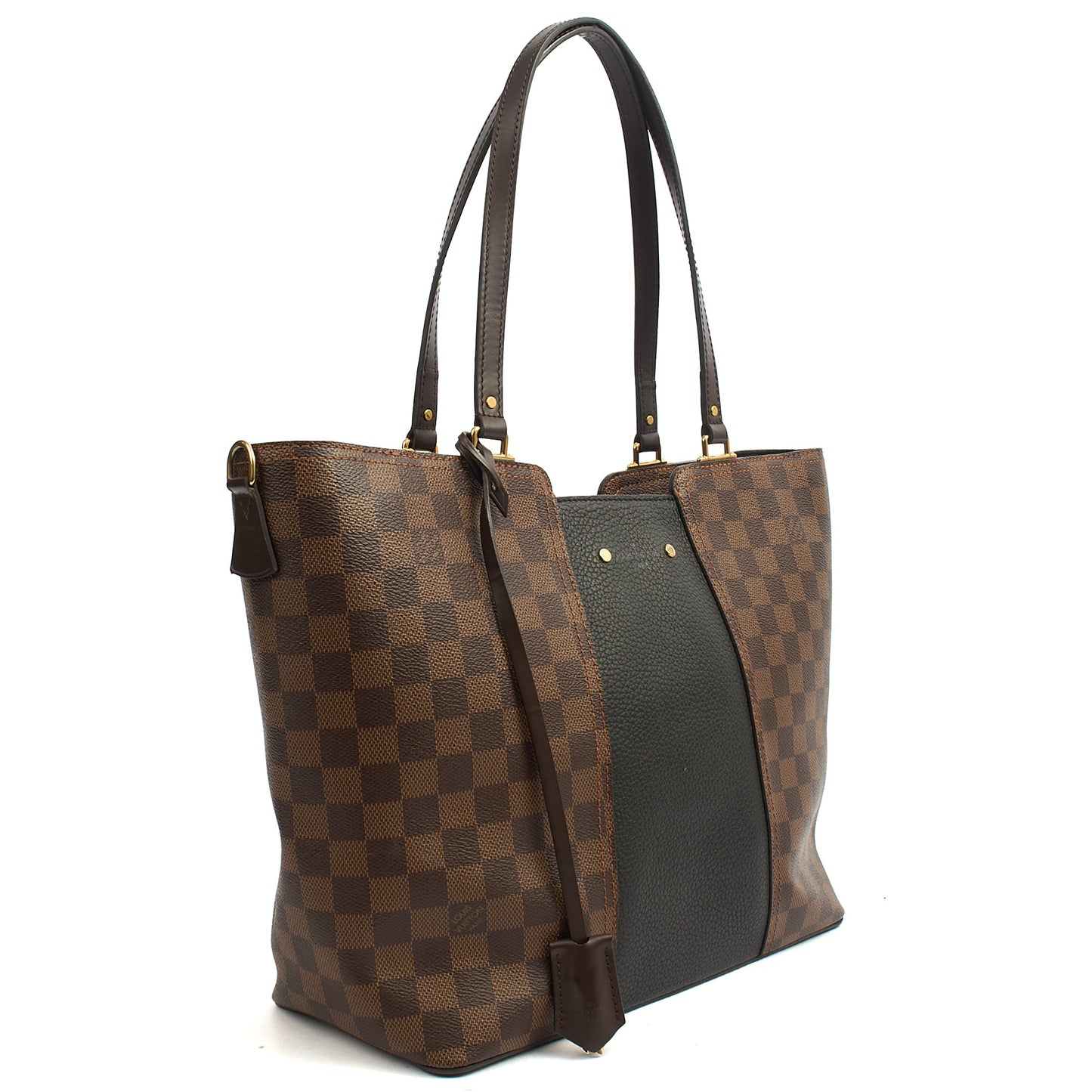 Louis Vuitton Tote Jersey in Damier Ebene, Canvas — Back View