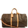 Louis Vuitton Soft Sided Keepall 55 Bandouliere in Monogram, Canvas — Front View