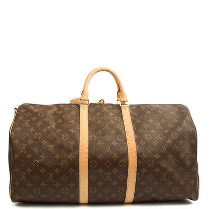 Louis Vuitton Soft Sided Keepall 55 Bandouliere in Monogram, Canvas — Top View