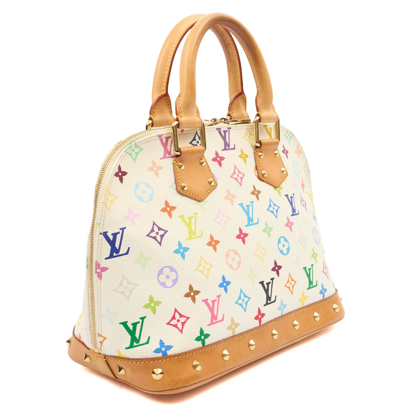 Louis Vuitton Top Handle Alma MM in Multicolor Monogram, Canvas — Back View