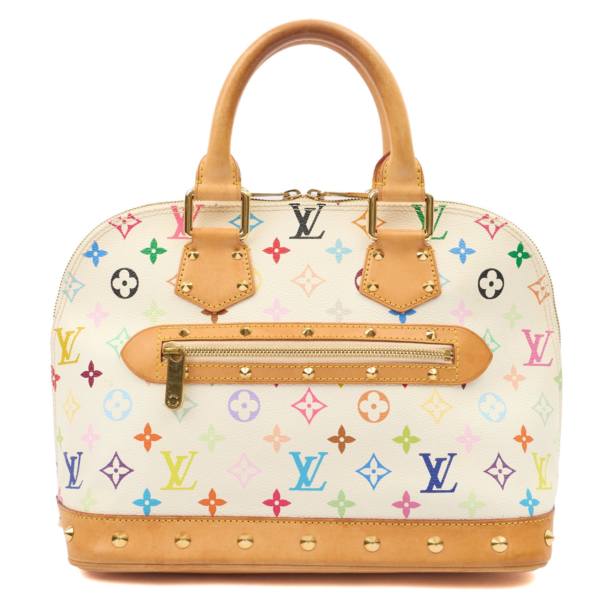 Louis Vuitton Top Handle Alma MM in Multicolor Monogram, Canvas — Front View