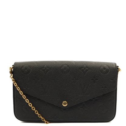 Louis Vuitton Cross Body Felicie Pochette in Black, Calfskin Leather — Alternate View 9