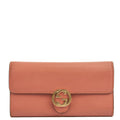 Gucci Purse Continental Wallet in Pink, Leather — Front View