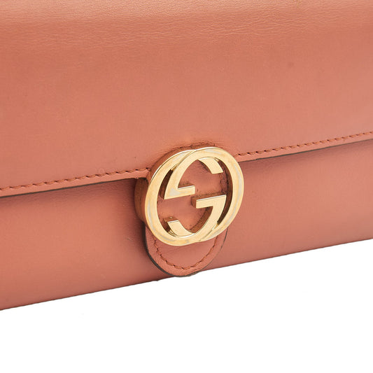 Gucci Purse Continental Wallet in Pink, Leather — Side View