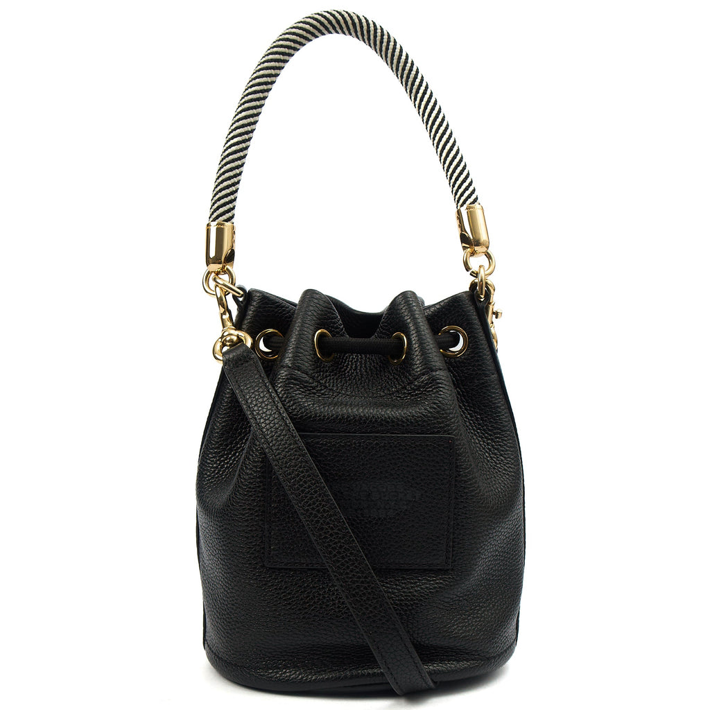 Marc Jacobs Bucket Bag The Leather Bucket Bag in Black, Leather — Back View