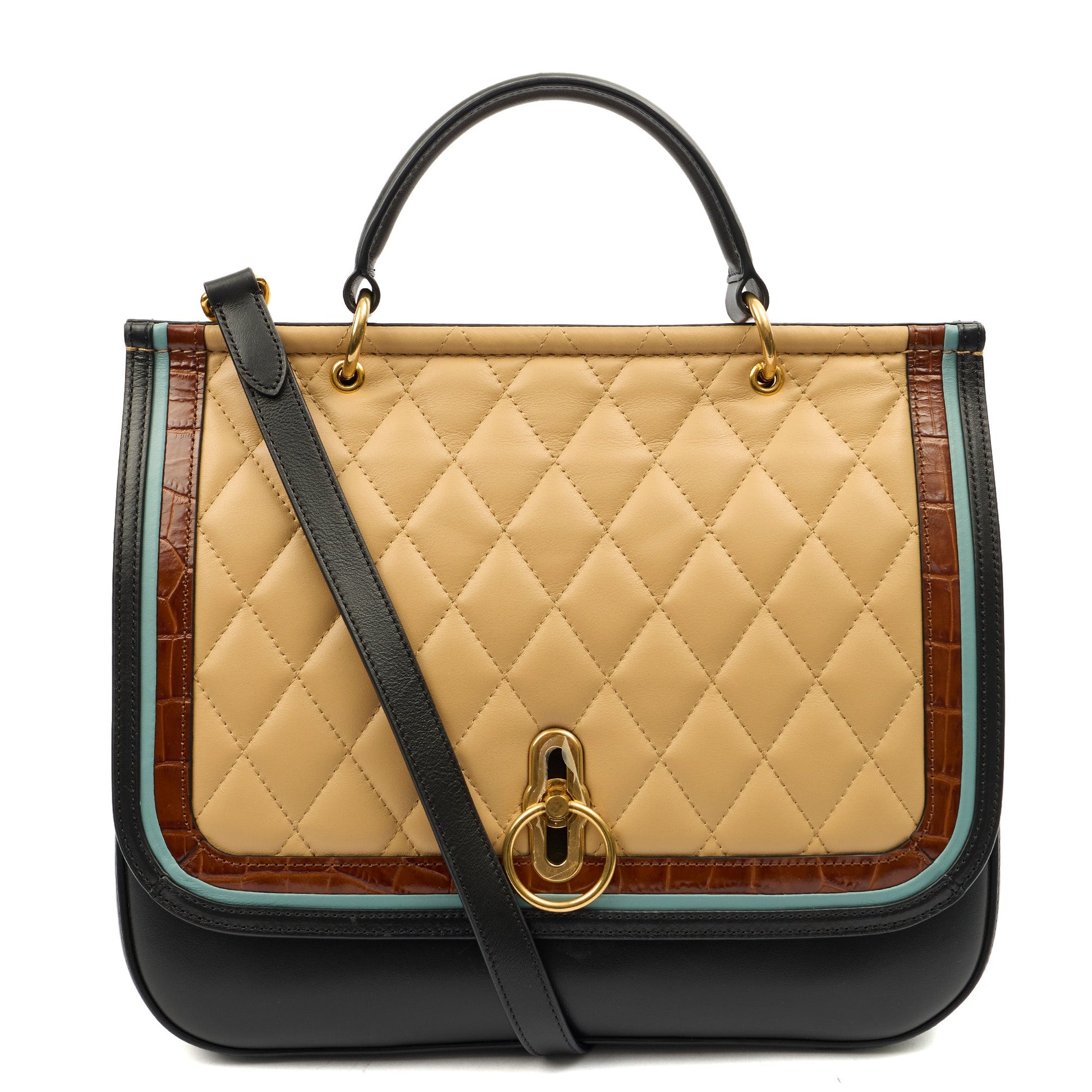 Mulberry Satchel Amberley Satchel in Blue, Leather — Front View