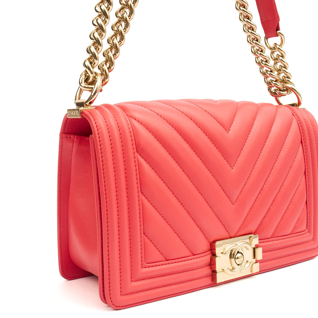Chanel Shoulder Bag Boy - Medium in Pink, Calfskin Leather — Alternate View 29