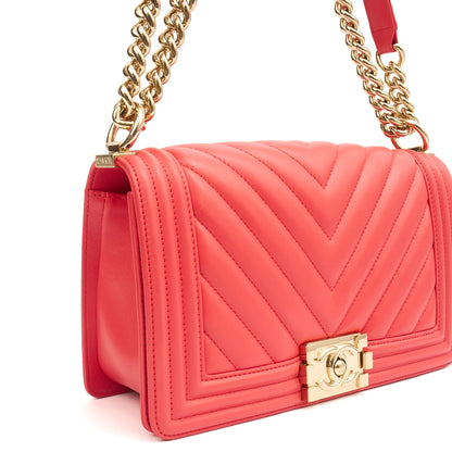 Chanel Shoulder Bag Boy - Medium in Pink, Calfskin Leather — Alternate View 29