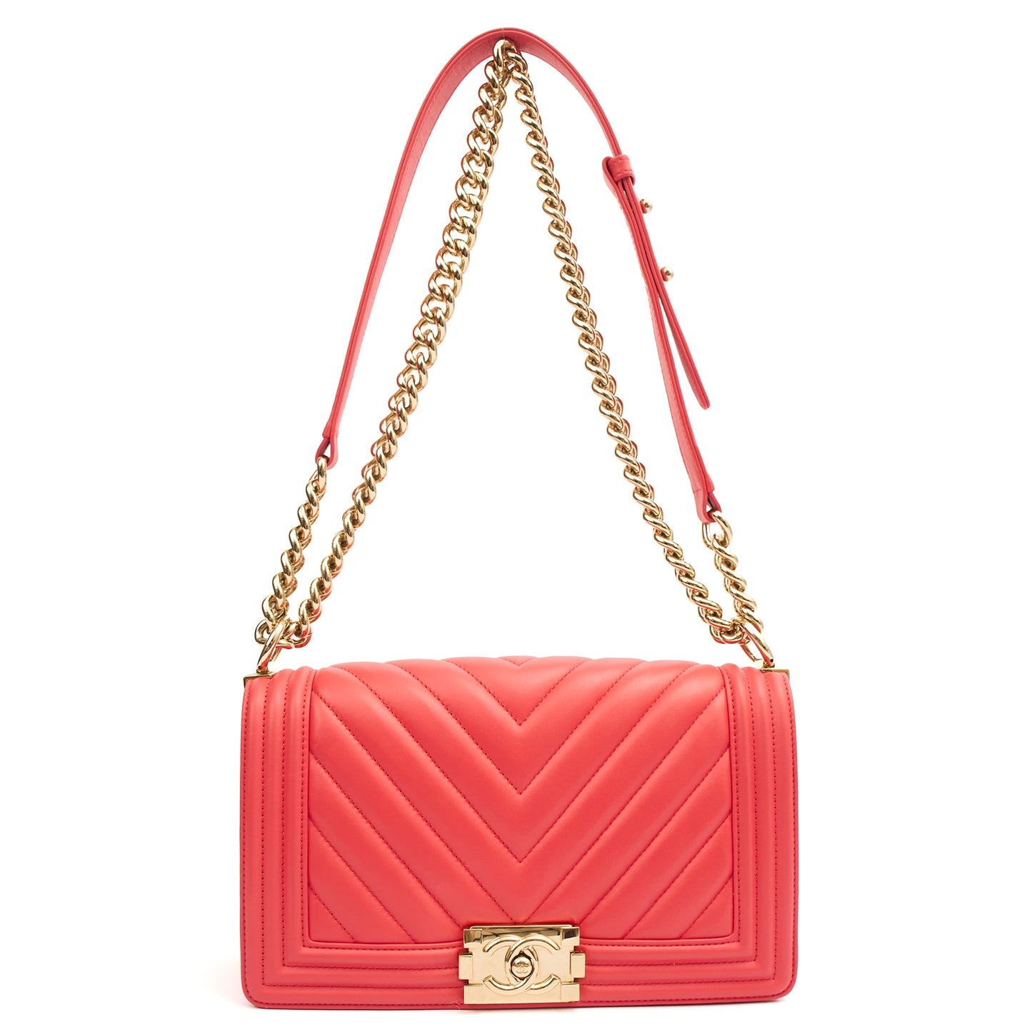 Chanel Shoulder Bag Boy - Medium in Pink, Calfskin Leather — Alternate View 8