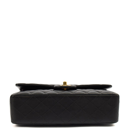 Chanel Classic Double Flap - Medium in Black, Lambskin Leather — Detail View