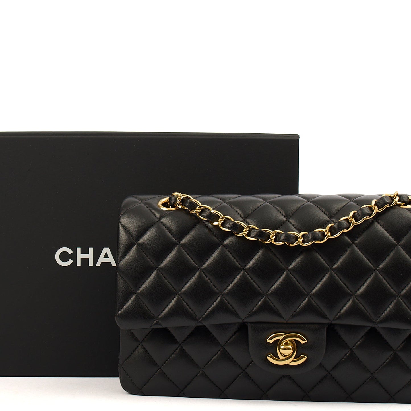 Chanel Classic Double Flap - Medium in Black, Lambskin Leather — Alternate View 14