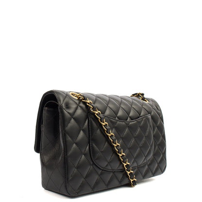 Chanel Classic Double Flap - Medium in Black, Lambskin Leather — Back View