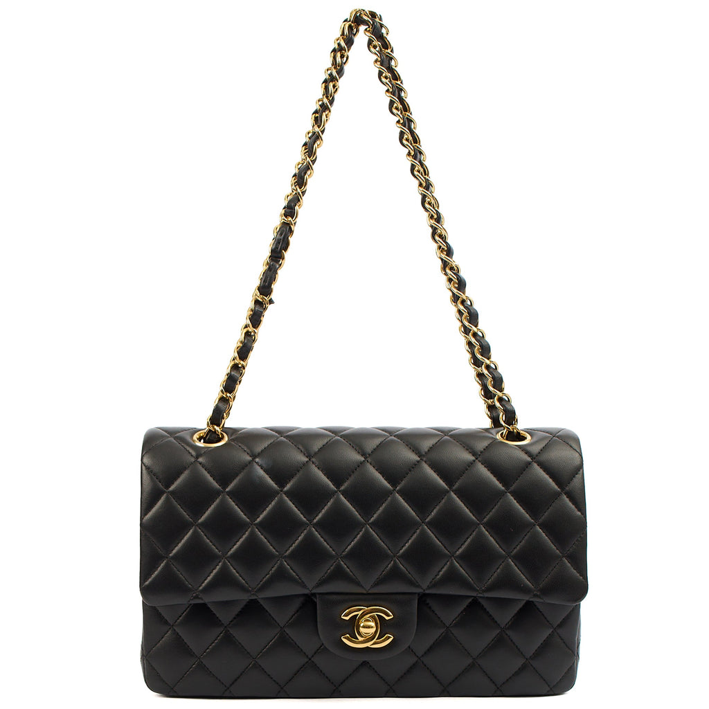 Chanel Classic Double Flap - Medium in Black, Lambskin Leather — Lifestyle View