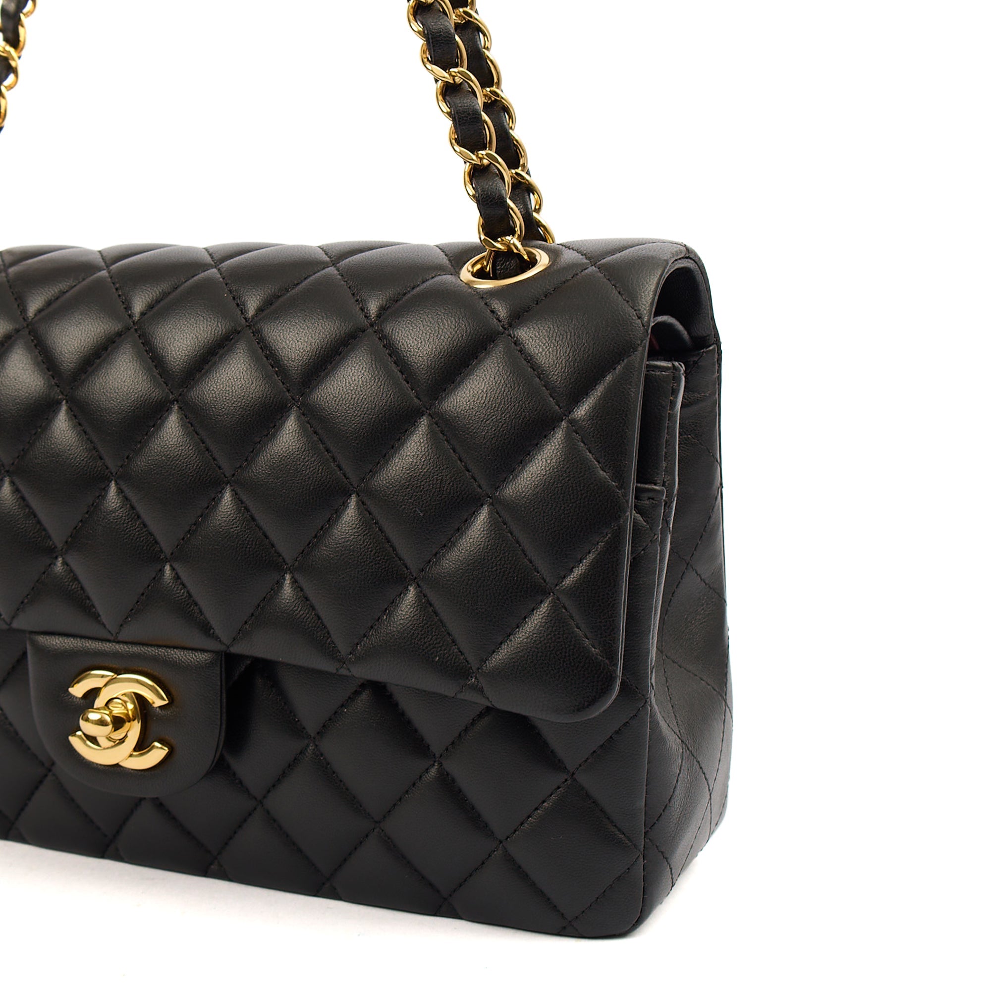 Chanel Classic Double Flap - Medium in Black, Lambskin Leather — Alternate View 9
