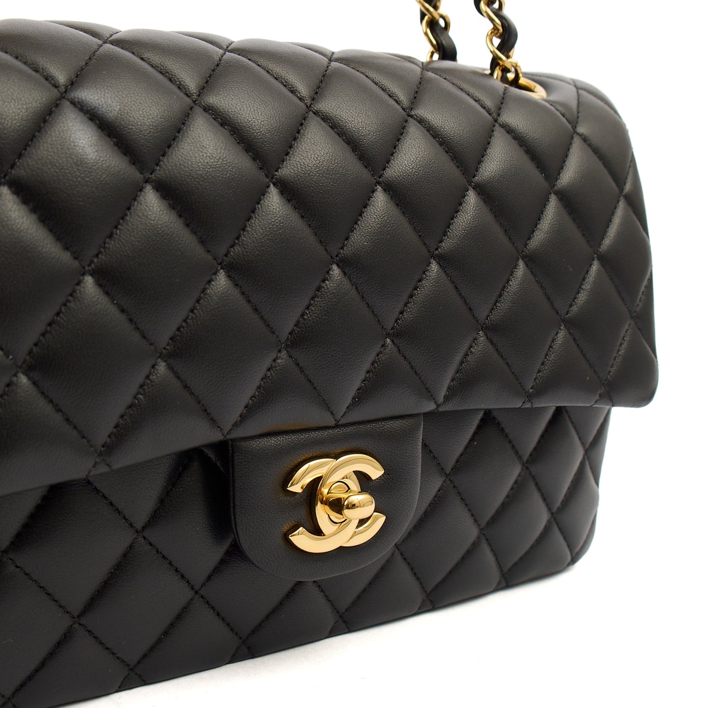 Chanel Classic Double Flap - Medium in Black, Lambskin Leather — Alternate View 8