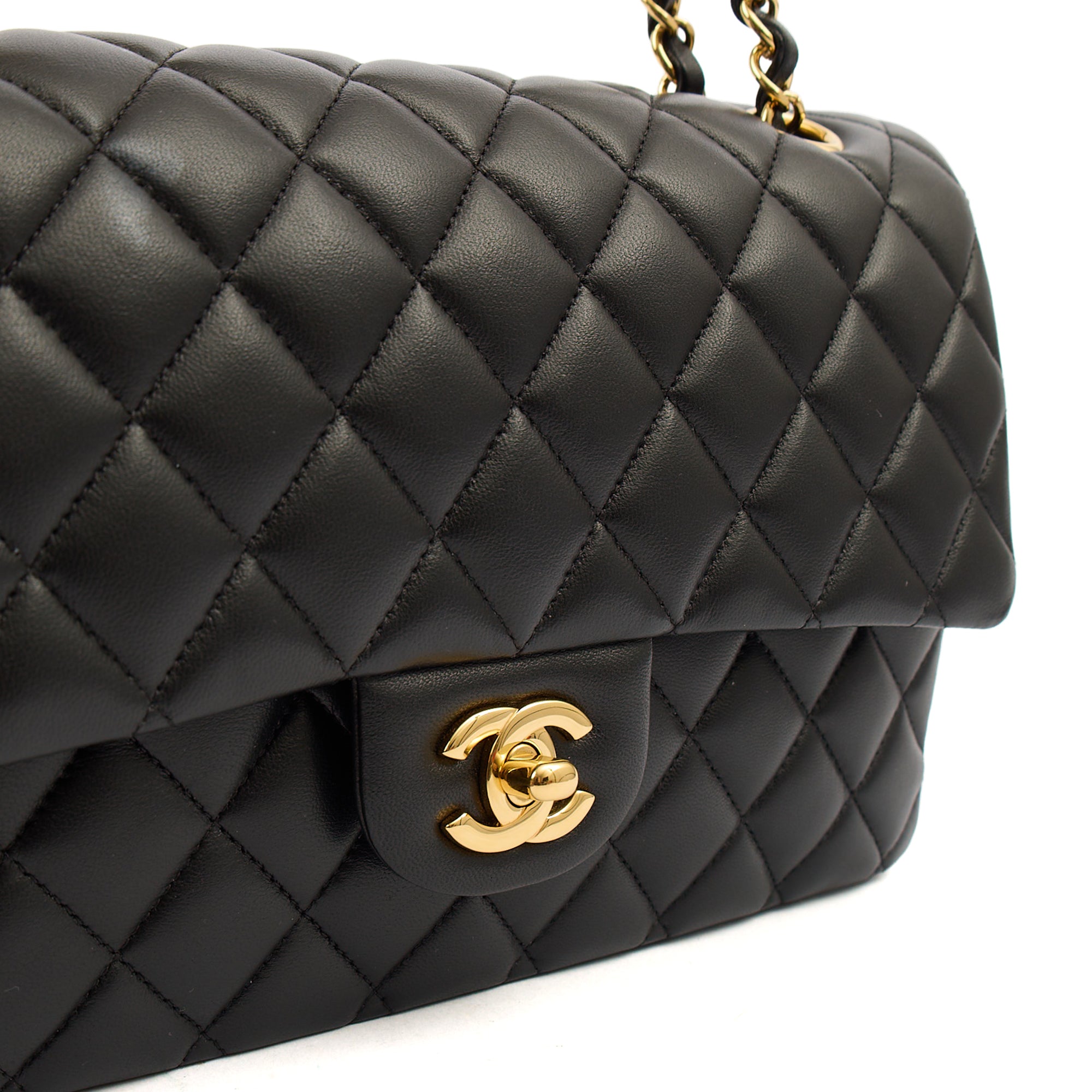 Chanel Classic Double Flap - Medium in Black, Lambskin Leather — Alternate View 8