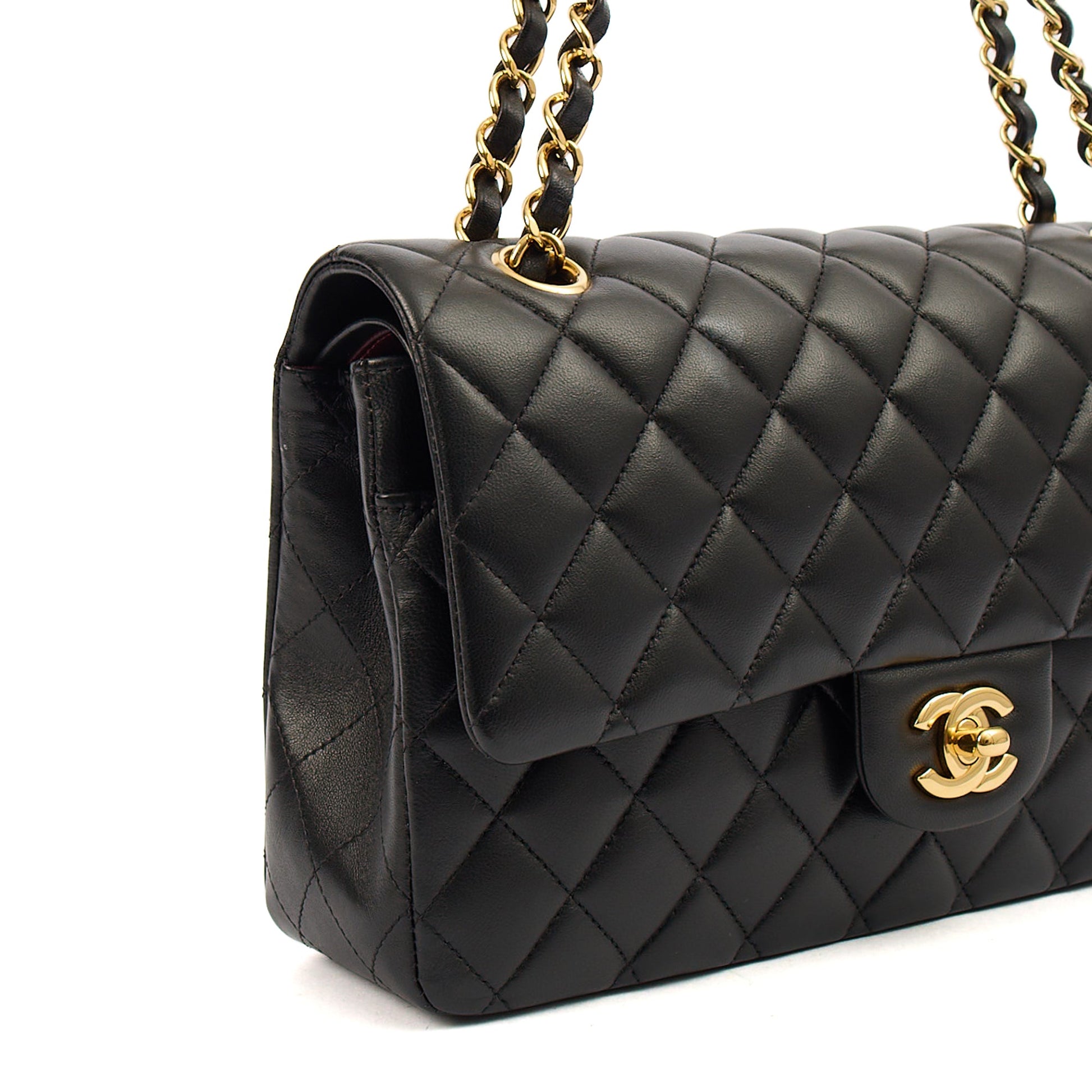 Chanel Classic Double Flap - Medium in Black, Lambskin Leather — Alternate View 7