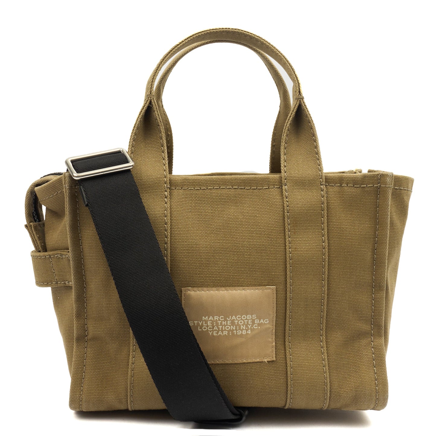 Marc Jacobs Tote The Tote Bag Nano in slate green, Fabric — Top View