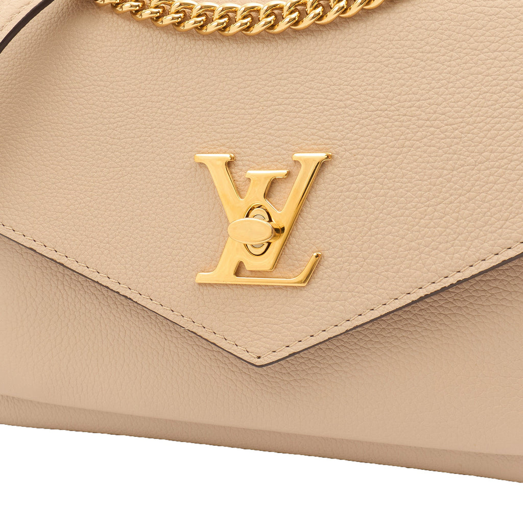 Louis Vuitton Shoulder Bag Mylockme Chain Bag in Neutral, Calfskin Leather — Alternate View 8
