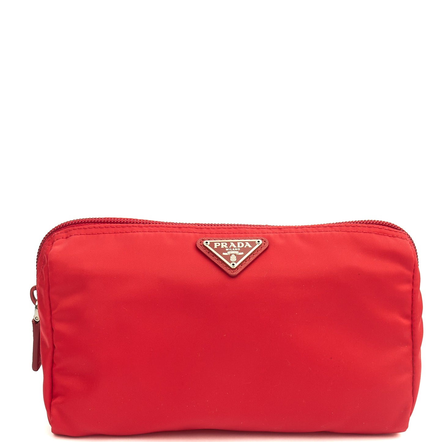 Prada Clutch Pouch in Red, Nylon — Alternate View 7
