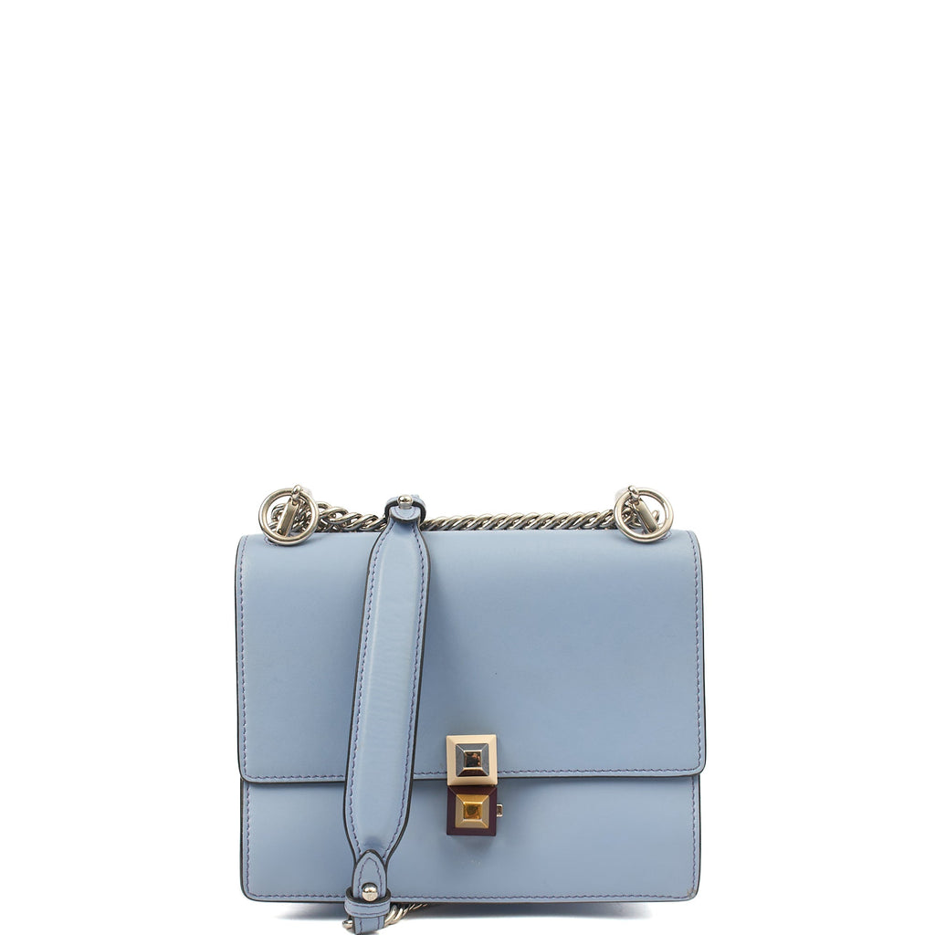 Fendi Shoulder Bag Kan I - Small in Blue, Leather — Front View