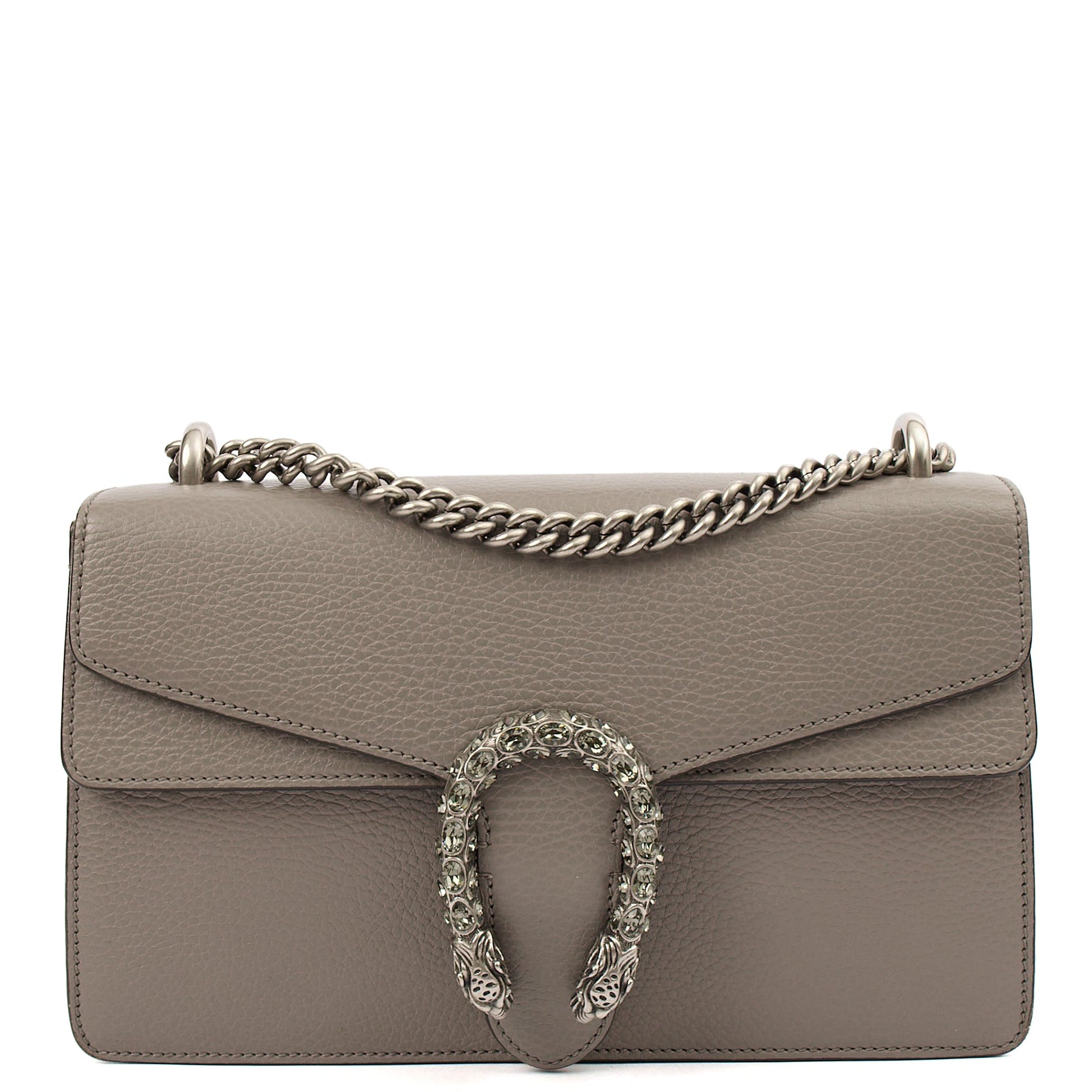 Gucci Cross Body Dionysus - Small in Grey, Leather — Front View