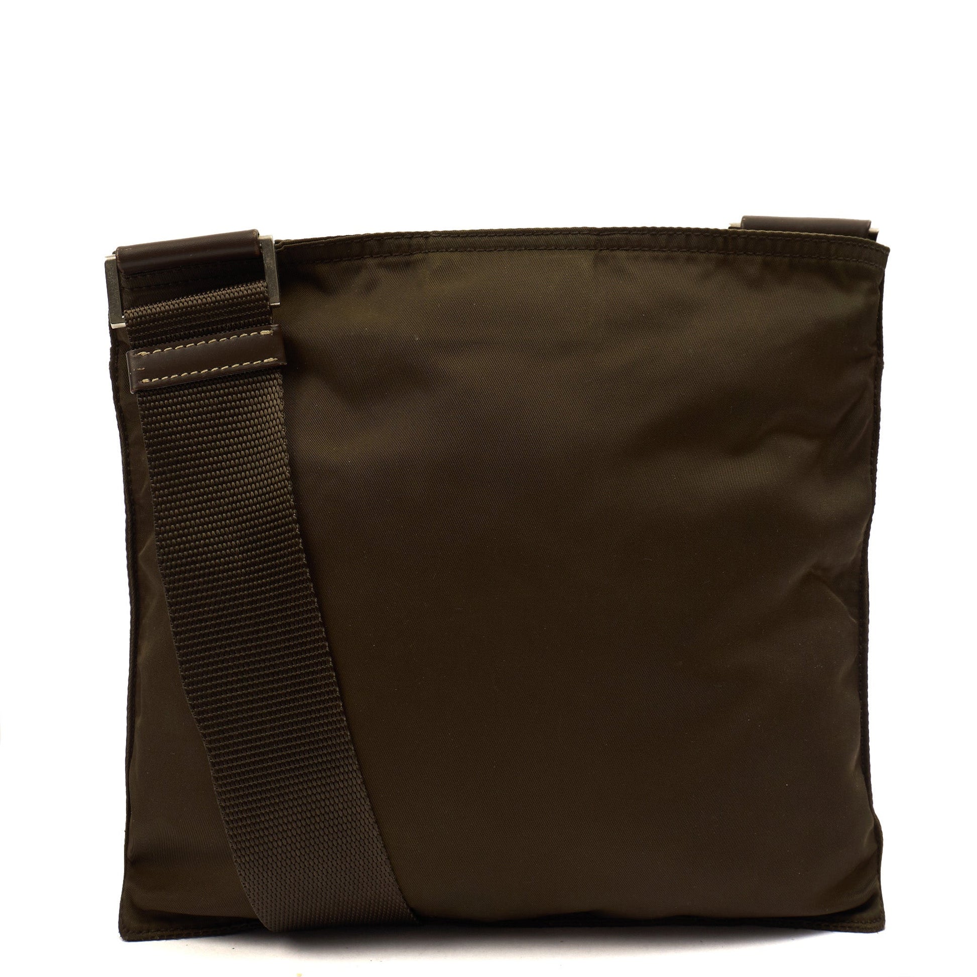Prada Cross Body Nylon Messenger in Green, Nylon — Top View