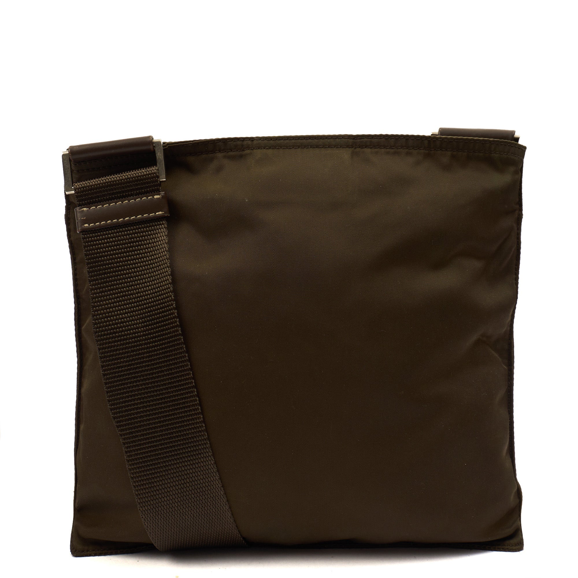 Prada Cross Body Nylon Messenger in Green, Nylon — Top View