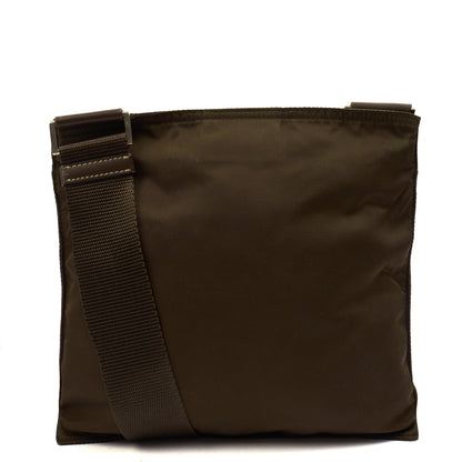 Prada Cross Body Nylon Messenger in Green, Nylon — Top View