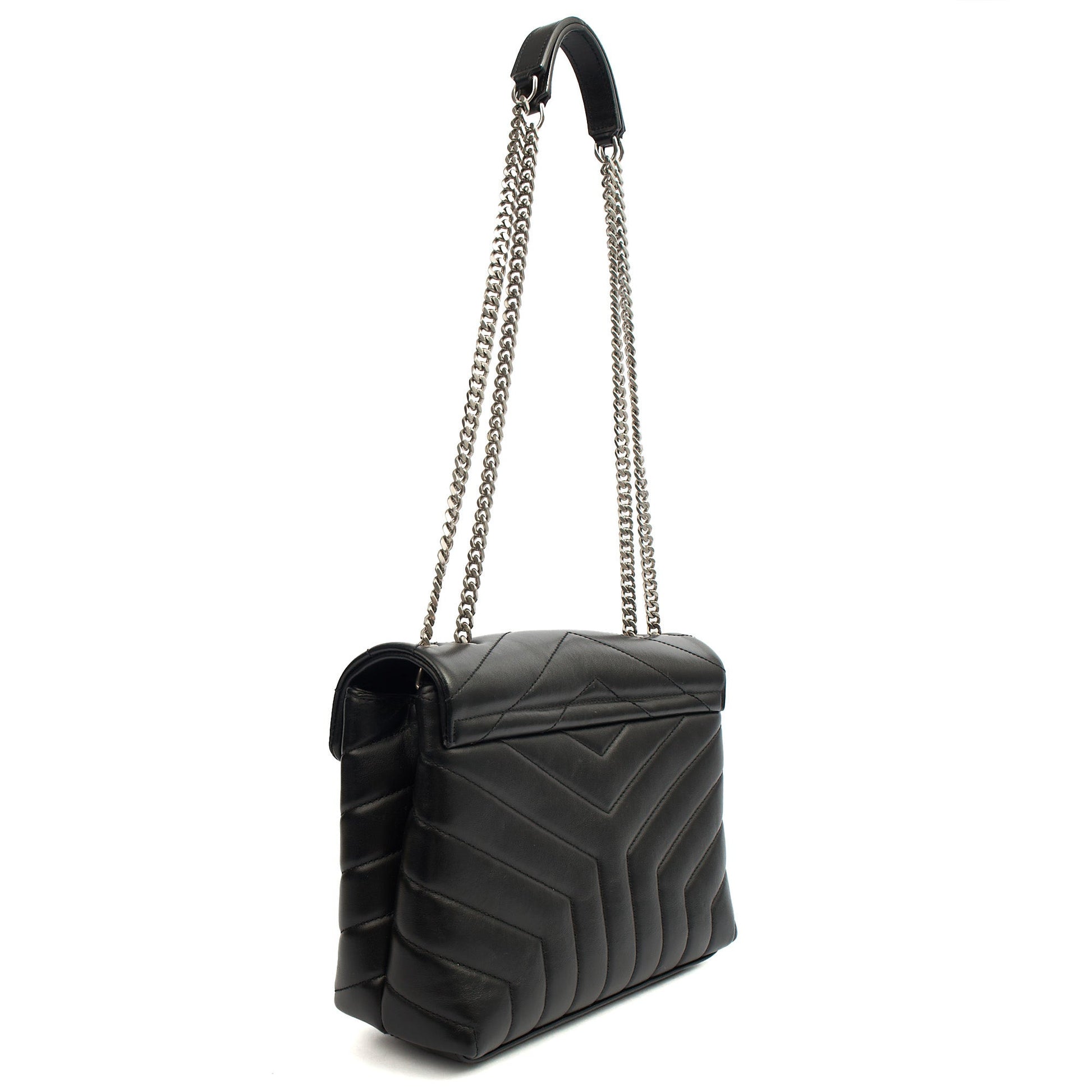 Saint Laurent Shoulder Bag Lou Lou - Small in Black, Leather — Detail View