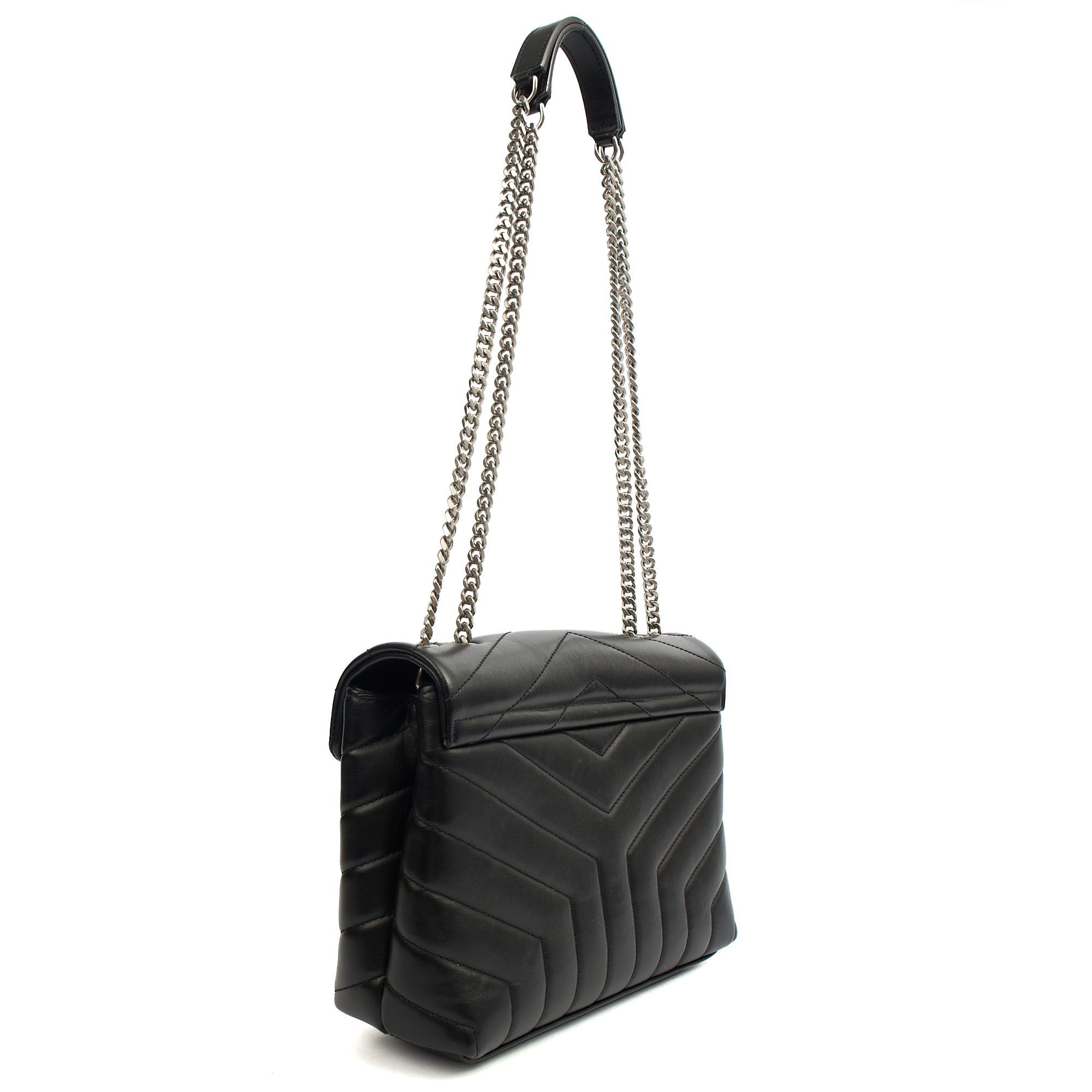 Saint Laurent Shoulder Bag Lou Lou - Small in Black, Leather — Detail View