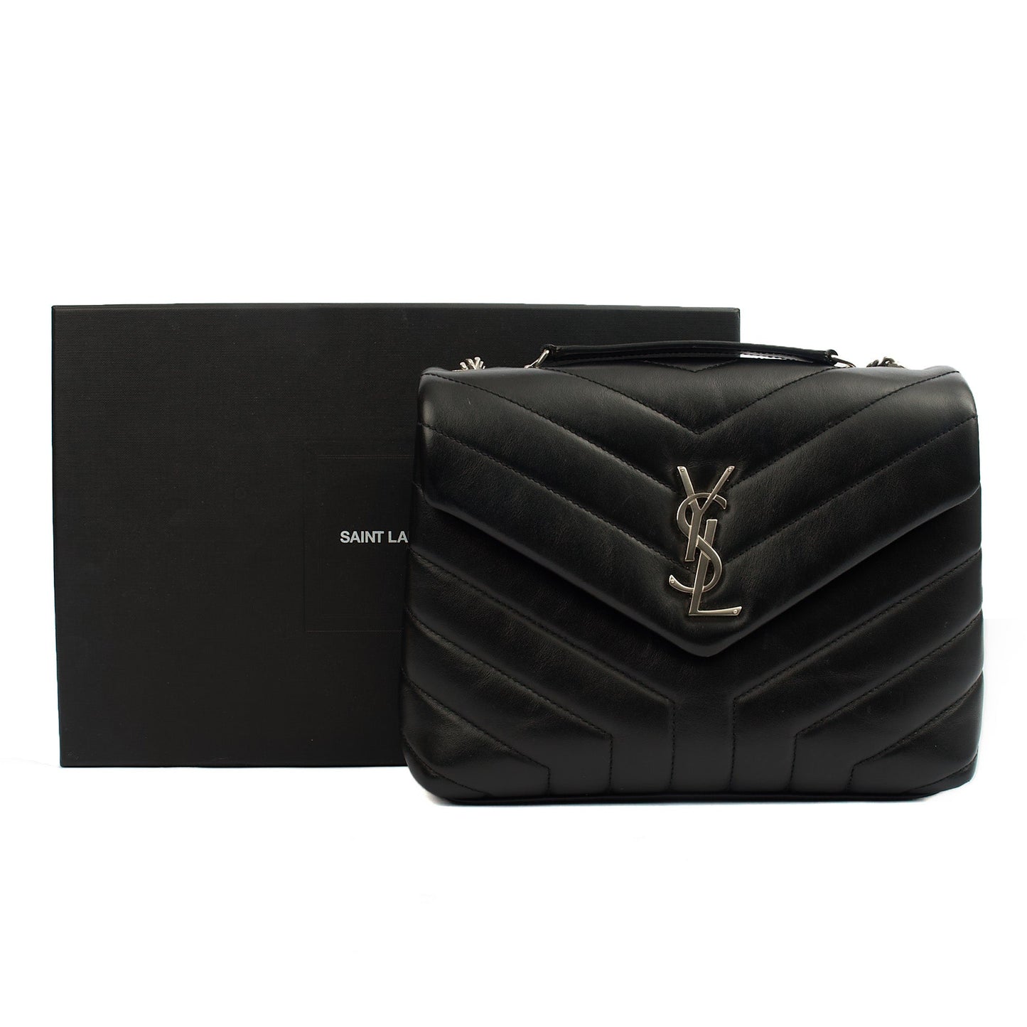 Saint Laurent Shoulder Bag Lou Lou - Small in Black, Leather — Side View