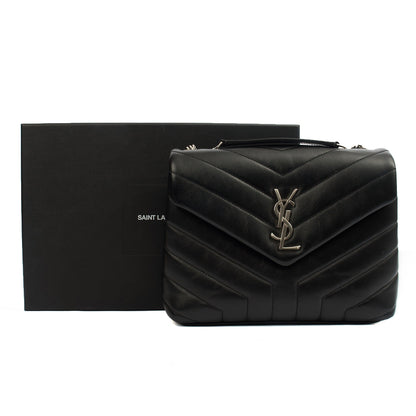 Saint Laurent Shoulder Bag Lou Lou - Small in Black, Leather — Side View