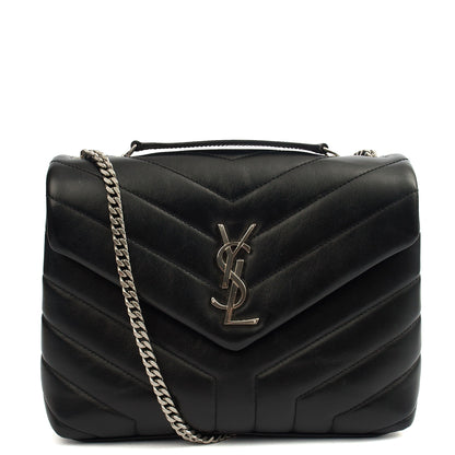 Saint Laurent Shoulder Bag Lou Lou - Small in Black, Leather — Front View