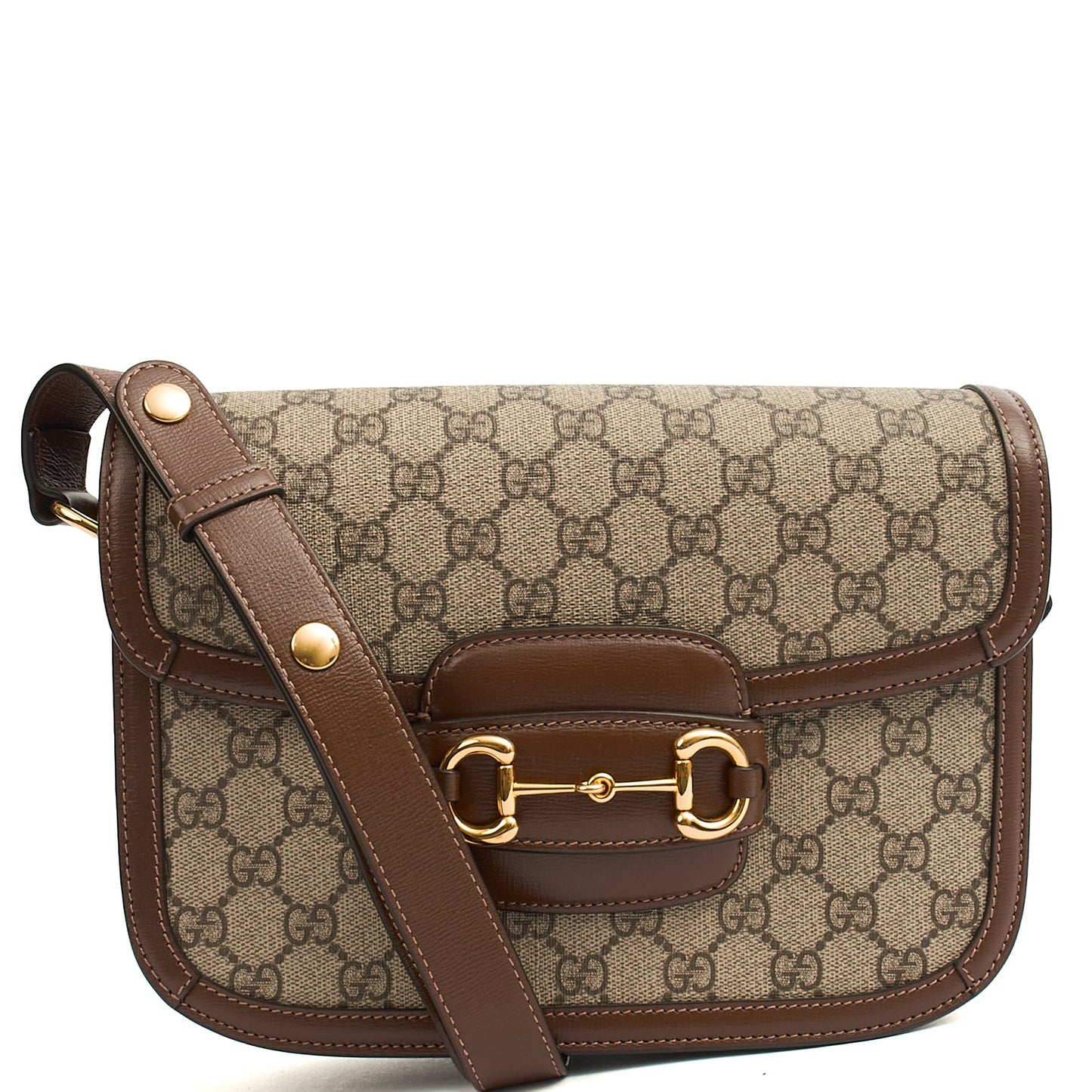 Gucci Cross Body 1955 Horsebit Shoulder Bag in GG Supreme, Leather — Alternate View 13