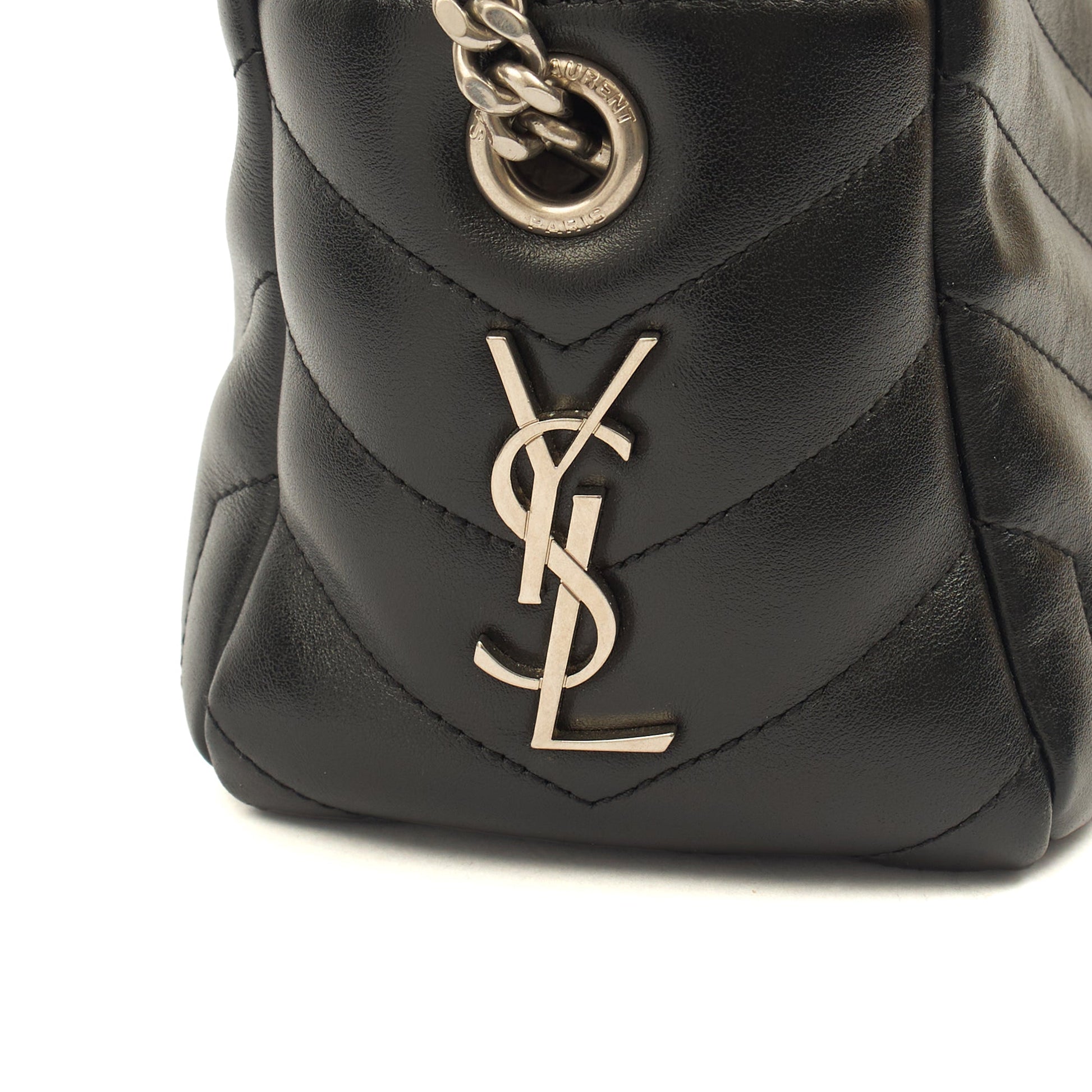 Saint Laurent Cross Body Lou Camera in Black, Calfskin Leather — Lifestyle View