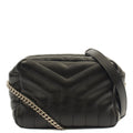 Saint Laurent Cross Body Lou Camera in Black, Calfskin Leather — Front View