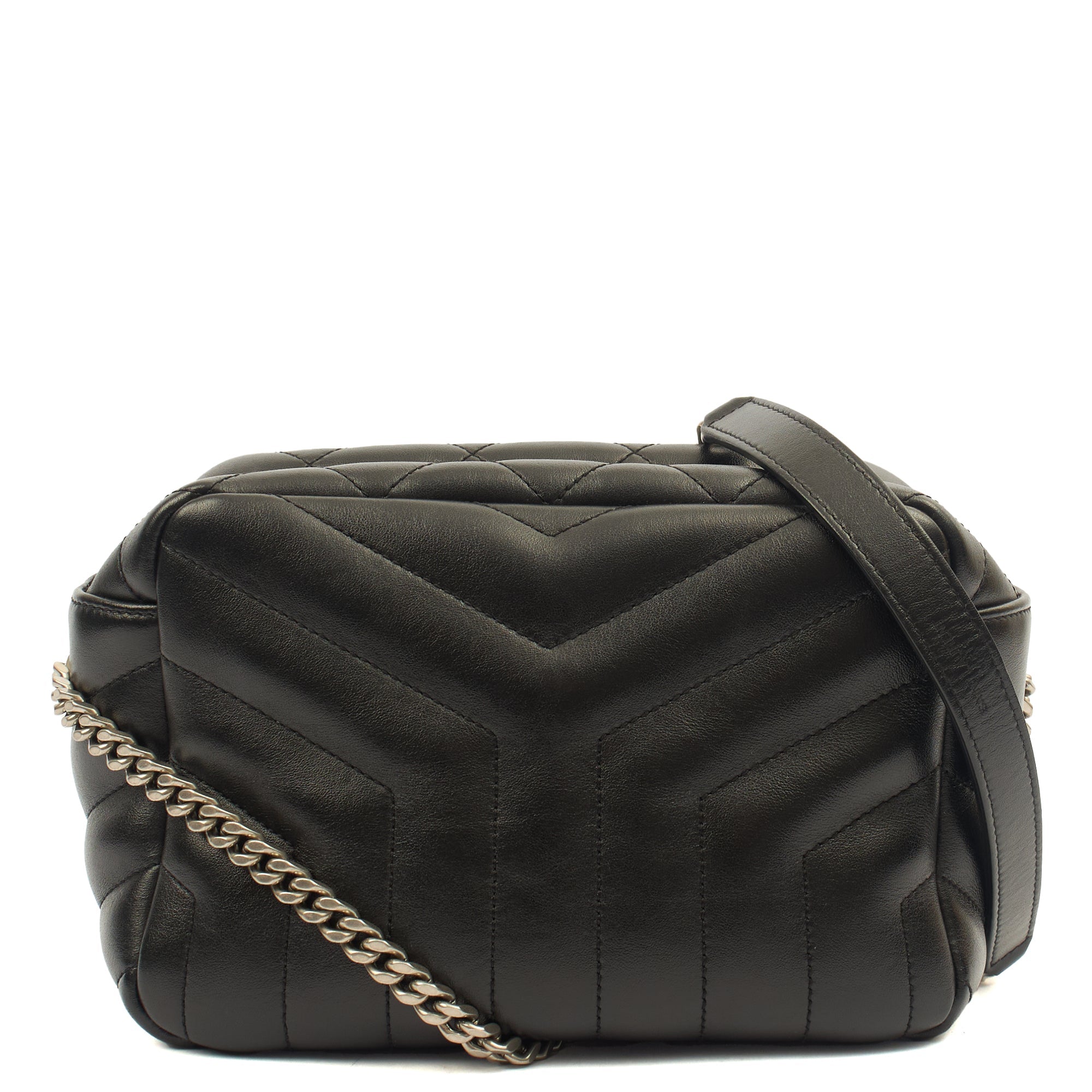 Saint Laurent Cross Body Lou Camera in Black, Calfskin Leather — Alternate View 13