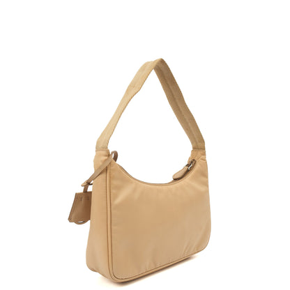 Prada Mini Bag Re-edition 2000 Nylon Mini Bag in Neutral, Nylon — Alternate View 9