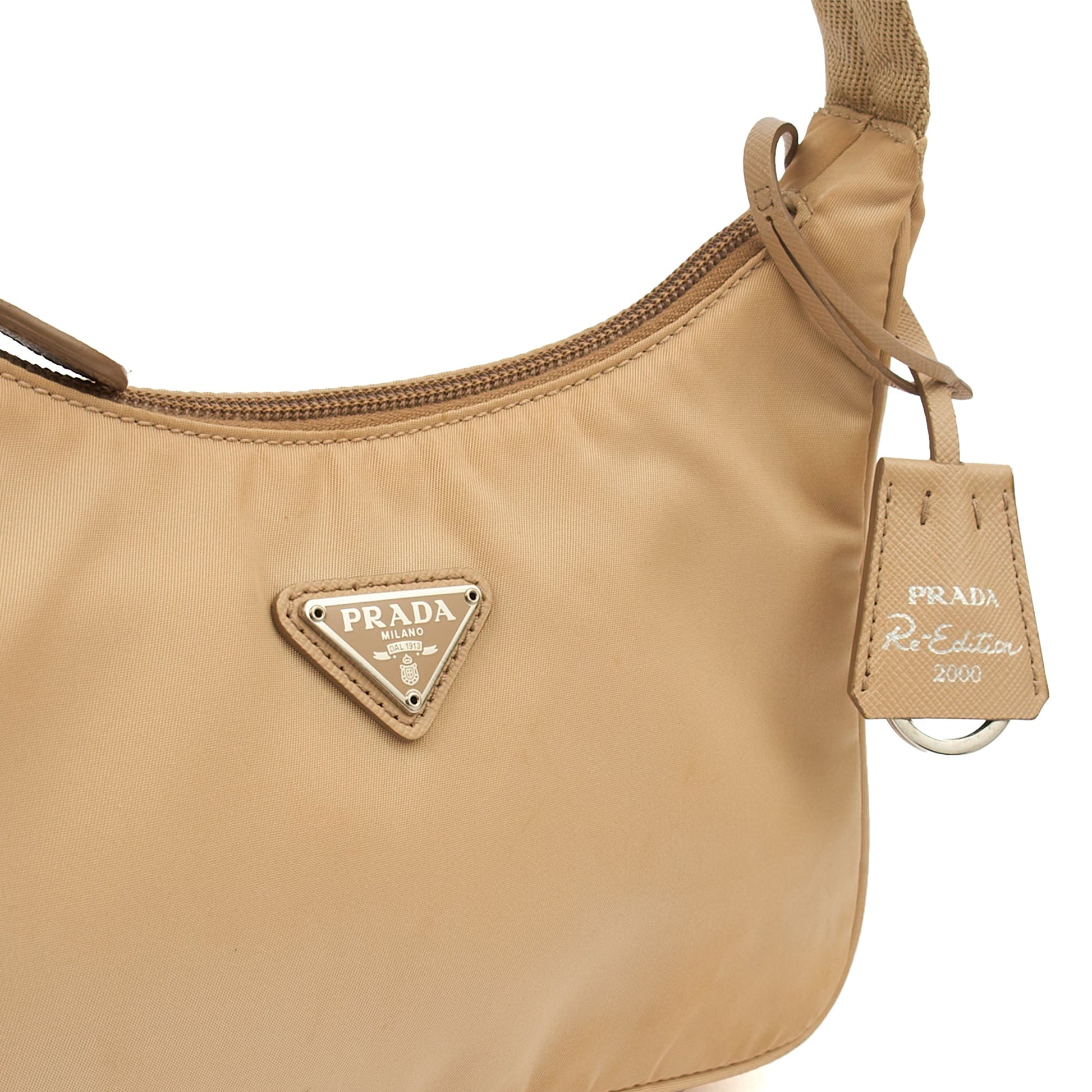 Prada Mini Bag Re-edition 2000 Nylon Mini Bag in Neutral, Nylon — Alternate View 20
