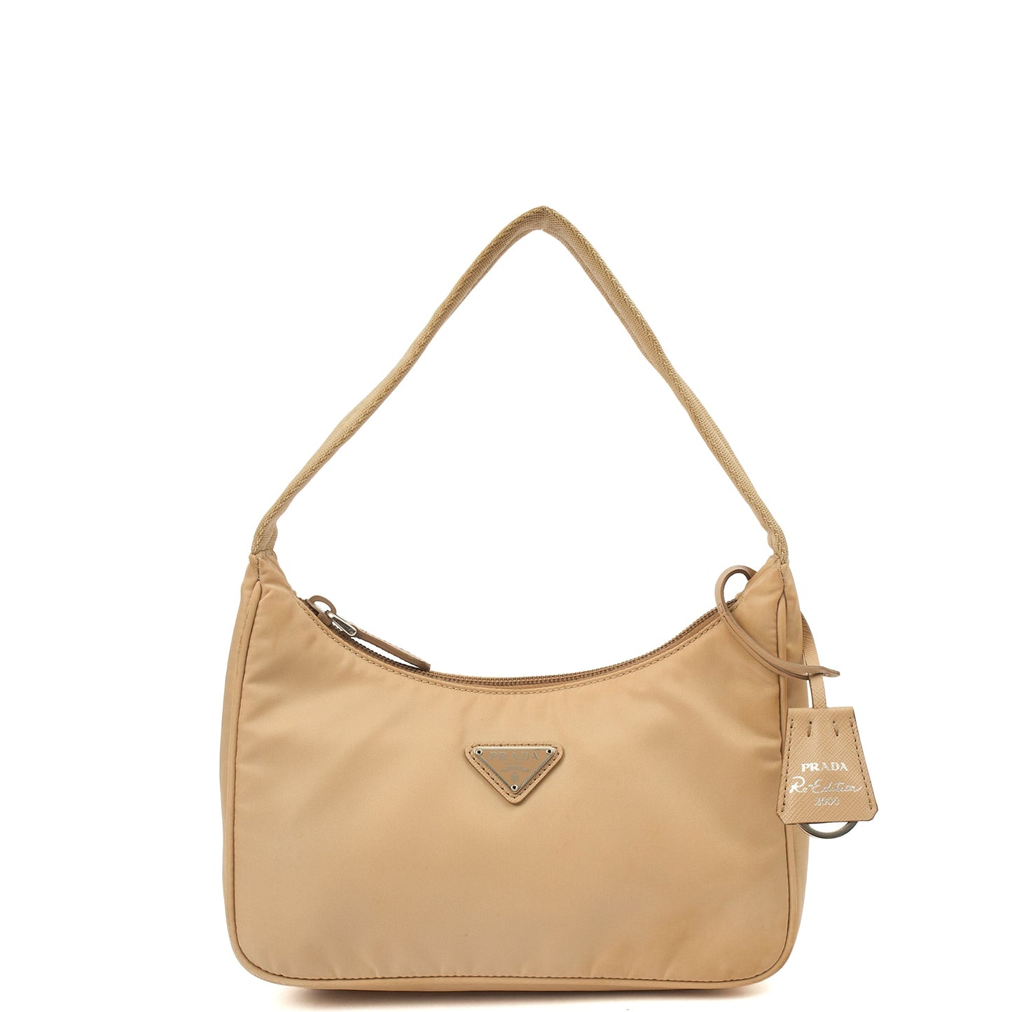 Prada Mini Bag Re-edition 2000 Nylon Mini Bag in Neutral, Nylon — Front View