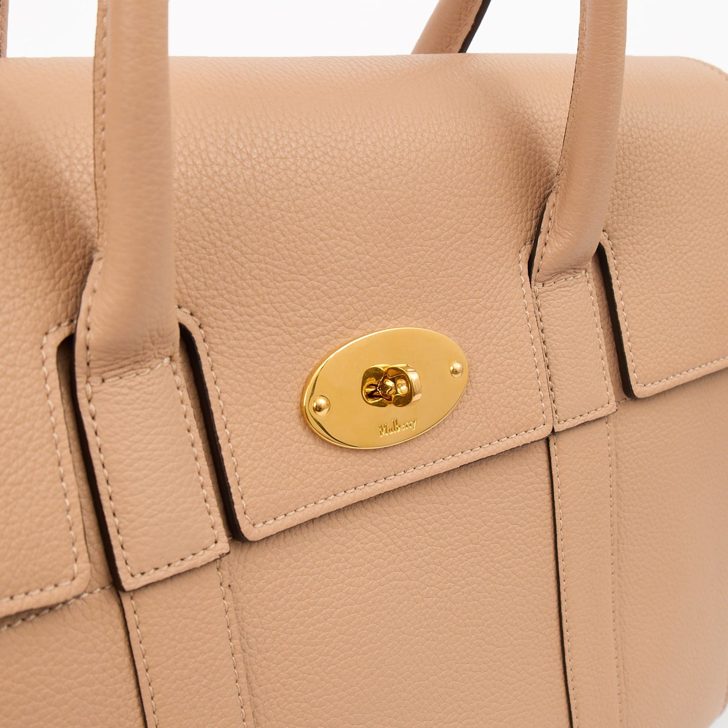 Mulberry Tote Bayswater with Strap in Rose Water, Leather — Side View