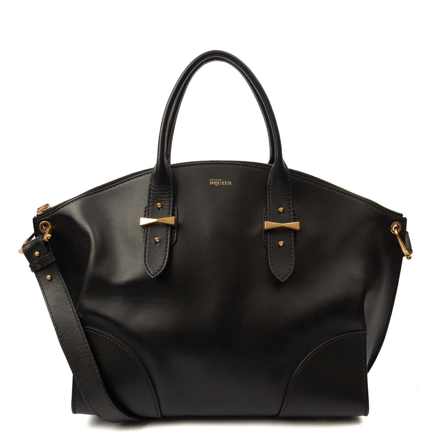 Alexander McQueen Tote Legend in Black, Leather — Front View