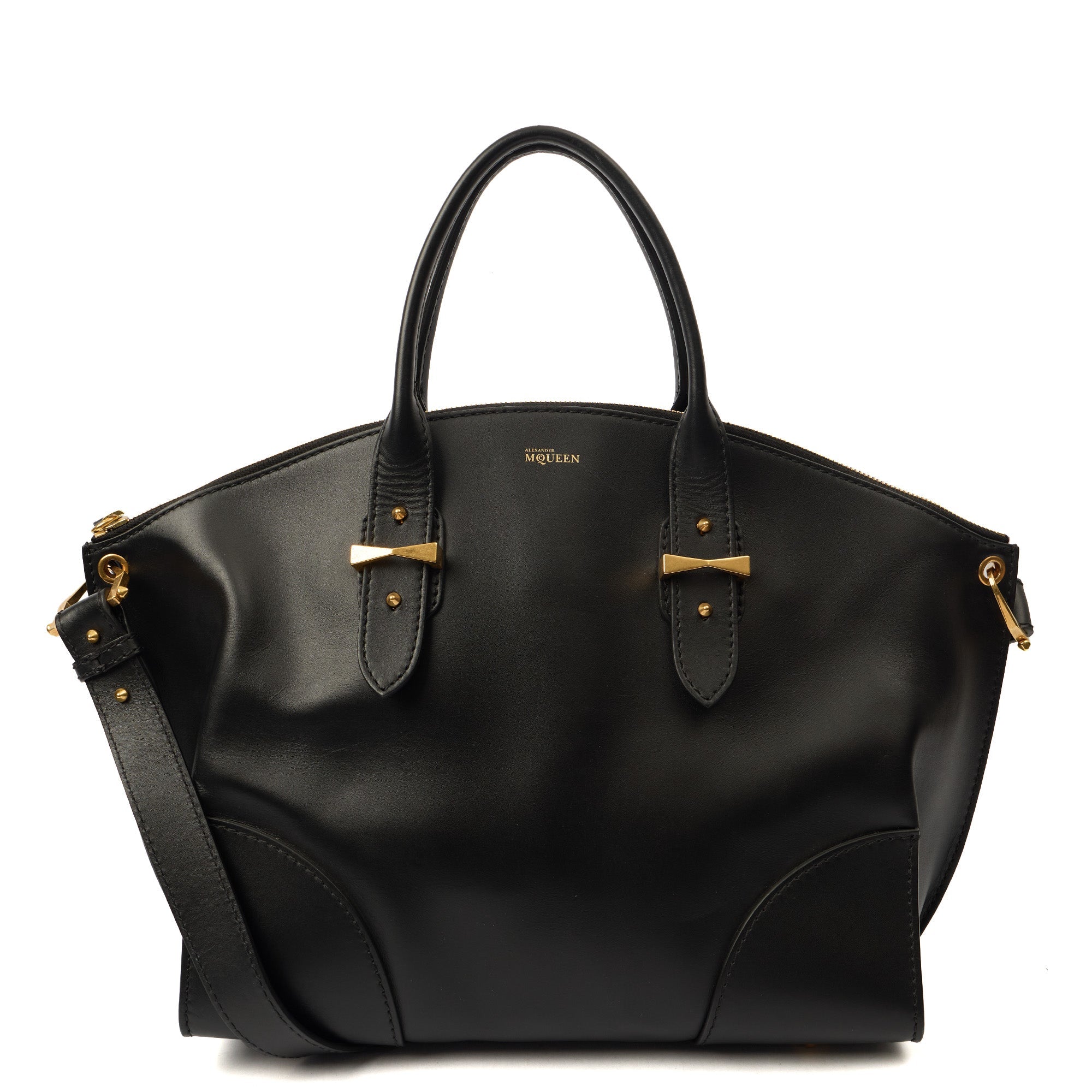 Alexander McQueen Tote Legend in Black, Leather — Front View