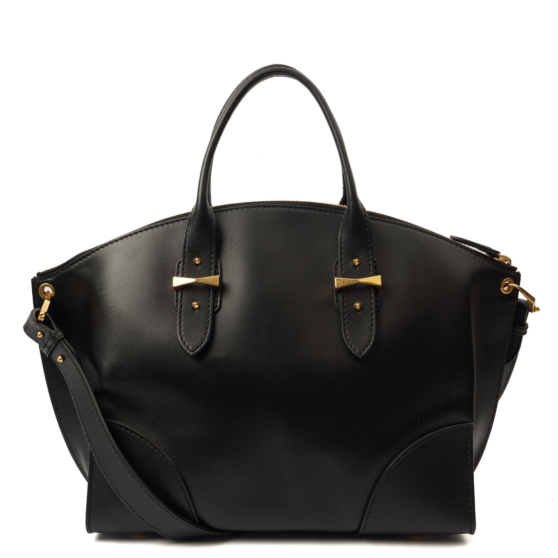 Alexander McQueen Tote Legend in Black, Leather — Top View
