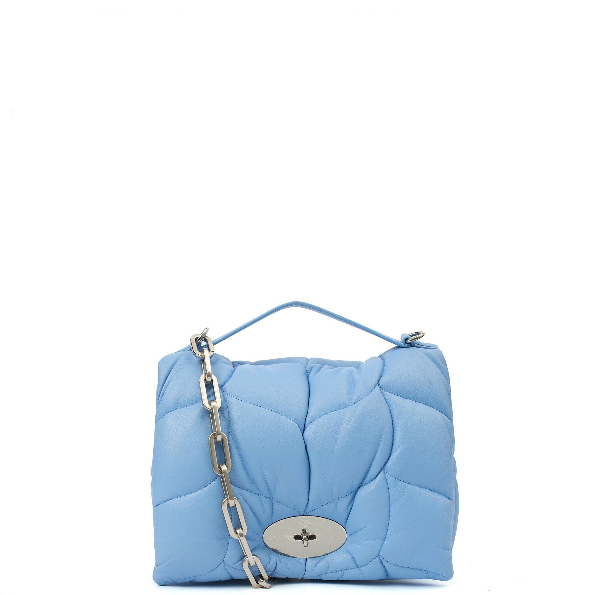 Mulberry Shoulder Bag Little Softie in Blue, Calfskin Leather — Front View