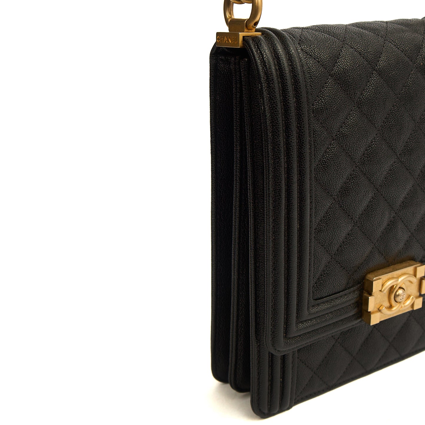 Chanel Shoulder Bag North South Boy in Black, Caviar Leather — Alternate View 23