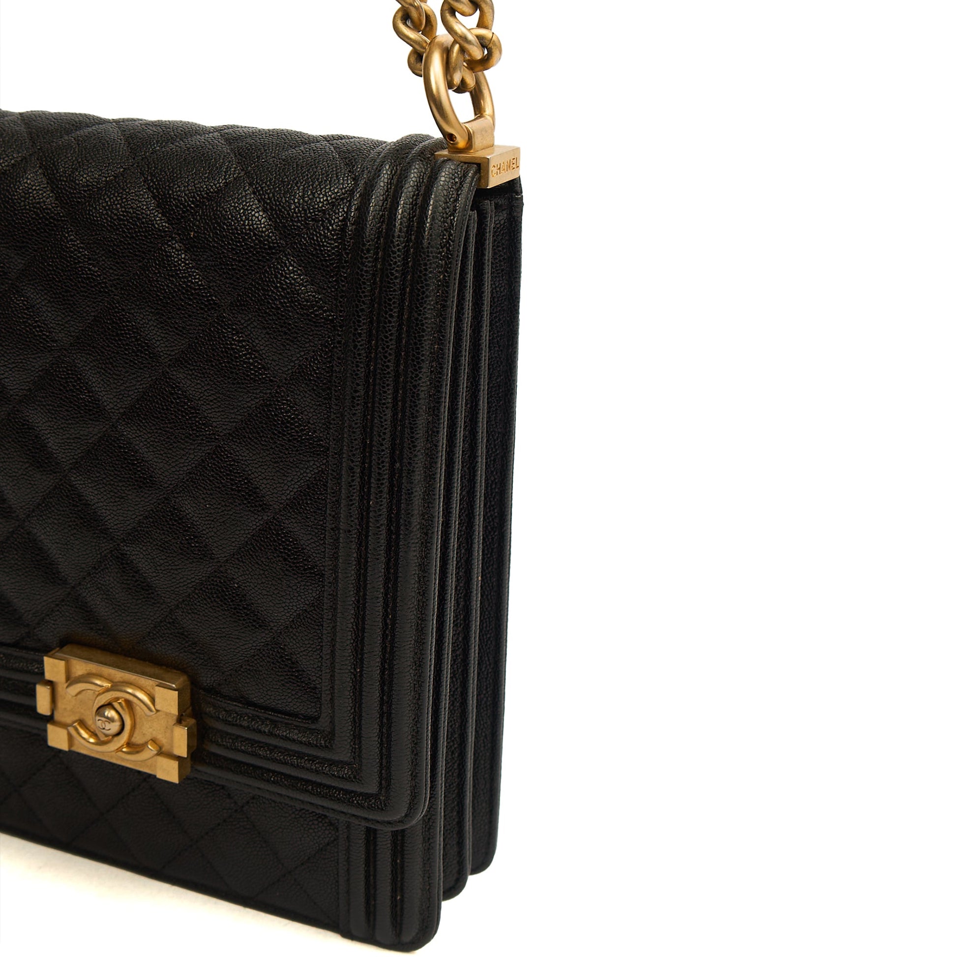 Chanel Shoulder Bag North South Boy in Black, Caviar Leather — Alternate View 26
