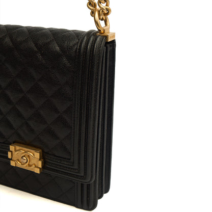 Chanel Shoulder Bag North South Boy in Black, Caviar Leather — Alternate View 17